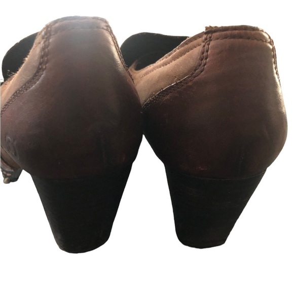 BORN Kiltie Double Mary Jane Brogue Western Leather Round Toe Pump Sz 8 M W61637 - Picture 6 of 9